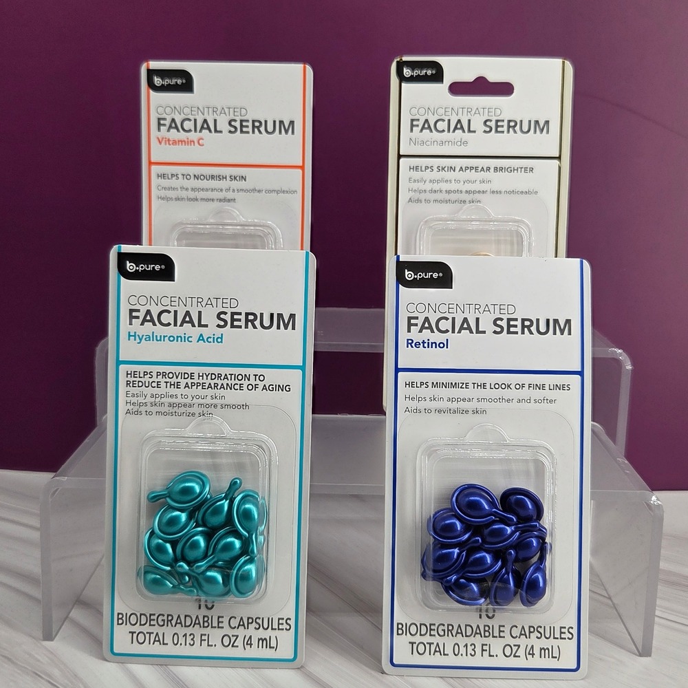 b pure Facial Serum‎ Set Unisex 0 13 oz Vitamin C Retinol Niacinamide Hyaluronic